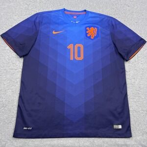 Nike Netherlands 2014/2015 Football Away Jersey Sz XL Blue World Cup 10 Sneijder